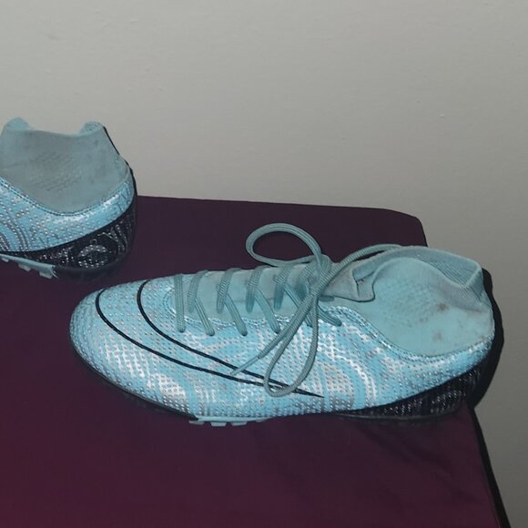 Black & Sky Blue Womens Soccer Cleats Size 8 Women - Picture 8 of 8